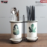 🔴OUTLET | Bộ ống đựng đũa sứ đựng đũa, thìa, muỗng cao cấp kèm khung thép xuất Nhật – ảnh 17
