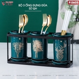 🔴OUTLET | Kệ đựng ống đũa bằng gốm sứ - kệ gỗ, có đĩa hứng nước sạch sẽ phong cách Bắc Âu – ảnh 25