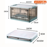 Hộp Nhựa Đựng Đồ Lớn, Trong Suốt 50L, Có Nắp & Bánh Xe Cao Cấp Đựng Đồ Chơi, Quần Áo, Để Sau Xe Ô tô – ảnh 7