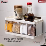 Bộ Kệ 4 Hộp Nhựa Đựng Gia Vị Dán Tường Đa Năng Cho Phòng Bếp – ảnh 1