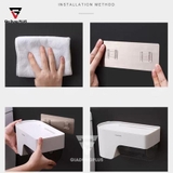 Hộp Đựng Giấy Vệ Sinh Dán Tường Cuộn Lớn | Cuộn Giấy Vuông & Tròn Nhựa ABS Với Ngăn Đựng Đồ Đa Năng – ảnh 8