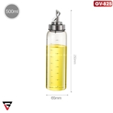 Chai Dầu Ăn Thuỷ Tinh Tự Mở Nắp Thông Minh, Vòi Chống Rò Rỉ INOX 304 Cao Cấp | KUAKE – ảnh 6