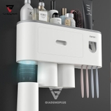 Bộ Gồm Nhả Kem Đánh Răng Tự Động, Giá Treo Bàn Chải Đánh Răng & Kệ Phòng Tắm Dán Tường |  Kèm Cốc Nhựa ABS Cao Cấp | ASWEI – ảnh 2