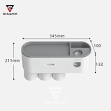 Bộ Gồm Nhả Kem Đánh Răng Tự Động, Giá Treo Bàn Chải Đánh Răng & Kệ Phòng Tắm Dán Tường |  Kèm Cốc Nhựa ABS Cao Cấp | ASWEI – ảnh 7