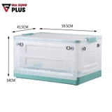 🔴OUTLET | Thùng Đựng Đồ Gấp Gọn 82 Lít Cực Lớn Để Quần Áo, Đồ Dùng Gọn Gàng (Có Bánh Xe, Có Nắp, Ngăn Cửa) LAZYDO – ảnh 10