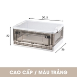 Hộp Nhựa Đựng Đồ Lớn, Trong Suốt 50L, Có Nắp & Bánh Xe Cao Cấp Đựng Đồ Chơi, Quần Áo, Để Sau Xe Ô tô – ảnh 25