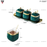 🔴OUTLET | Bộ hũ đựng gia vị gốm sứ (kèm khay sứ) sang trọng phong cách Bắc Âu – ảnh 9