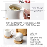 Bộ Chum Đựng Nước Sứ Có Vòi 3 Lít Kèm Kệ Gỗ & 6 Cốc Sứ Màu Trắng Cao Cấp – ảnh 8