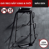 Giá đựng vung nồi / thớt dán tường 3 ngăn nhôm,nhựa ABS cao cấp cho phòng bếp tiện nghi hơn. – ảnh 7