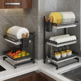 【Xả Kho】Kệ Để Chén Bát & Đĩa, Ly Cốc Đa Năng Đặt Bàn INOX SUS 201, Sơn Tĩnh Điện Không Gỉ ( 2 Tầng & 3 Tầng ) | Gia Dụng – ảnh 3