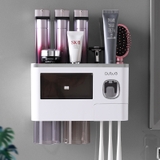 Bộ Gồm Nhả Kem Đánh Răng Tự Động, Giá Treo Bàn Chải Đánh Răng & Kệ Phòng Tắm Dán Tường |  Kèm Cốc Nhựa ABS Cao Cấp | ASWEI – ảnh 8