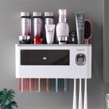 Bộ Gồm Nhả Kem Đánh Răng Tự Động, Giá Treo Bàn Chải Đánh Răng & Kệ Phòng Tắm Dán Tường |  Kèm Cốc Nhựa ABS Cao Cấp | ASWEI – ảnh 9