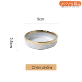 🔴OUTLET | Chén chấm, chán ăn cơm, tô bát & đĩa sứ màu trắng vân đá viền vàng sang trọng phong cách Bắc Âu – ảnh 10