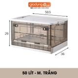 Hộp Nhựa Đựng Đồ Lớn, Trong Suốt 50L, Có Nắp & Bánh Xe Cao Cấp Đựng Đồ Chơi, Quần Áo, Để Sau Xe Ô tô – ảnh 29