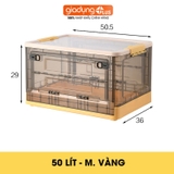 Hộp Nhựa Đựng Đồ Lớn, Trong Suốt 50L, Có Nắp & Bánh Xe Cao Cấp Đựng Đồ Chơi, Quần Áo, Để Sau Xe Ô tô – ảnh 27