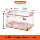 Hộp Nhựa Đựng Đồ Lớn, Trong Suốt 50L, Có Nắp & Bánh Xe Cao Cấp Đựng Đồ Chơi, Quần Áo, Để Sau Xe Ô tô – ảnh 33