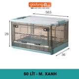 Hộp Nhựa Đựng Đồ Lớn, Trong Suốt 50L, Có Nắp & Bánh Xe Cao Cấp Đựng Đồ Chơi, Quần Áo, Để Sau Xe Ô tô – ảnh 26