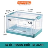 Hộp Nhựa Đựng Đồ Lớn, Trong Suốt 50L, Có Nắp & Bánh Xe Cao Cấp Đựng Đồ Chơi, Quần Áo, Để Sau Xe Ô tô – ảnh 30