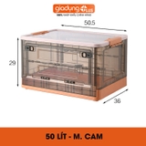 Hộp Nhựa Đựng Đồ Lớn, Trong Suốt 50L, Có Nắp & Bánh Xe Cao Cấp Đựng Đồ Chơi, Quần Áo, Để Sau Xe Ô tô – ảnh 28