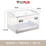 Hộp Nhựa Đựng Đồ Lớn, Trong Suốt 50L, Có Nắp & Bánh Xe Cao Cấp Đựng Đồ Chơi, Quần Áo, Để Sau Xe Ô tô – ảnh 21