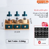 🔴OUTLET | Bộ Hộp Đựng Gia Vị Gốm Sứ Xanh Ngọc Lục Bảo | Kèm Kệ Gỗ & Bình Đựng Dầu Thuỷ Tinh Cao Cấp – ảnh 10
