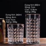 Cốc Uống Họa Tiết Kim Cương Phong Cách Retro | Ly Thủy Tinh Uống Nước Uống Cocktail Hiện Đại – ảnh 11