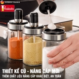 Lọ đựng gia vị thuỷ tinh nhà bếp, thuỷ tinh boro chịu nhiệt và chịu lực, thiết kế muỗng liền nắp thông minh LAZYDO P0322 – ảnh 13