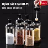 Lọ đựng gia vị thuỷ tinh nhà bếp, thuỷ tinh boro chịu nhiệt và chịu lực, thiết kế muỗng liền nắp thông minh LAZYDO P0322 – ảnh 17