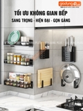🔴OUTLET | Kệ giá phòng bếp inox dán tường đựng gia vị, chén, đĩa, chai lọ, dao, đũa đa năng không cần khoan tường – ảnh 10