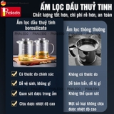 Ca Lọc Dầu Ăn Thuỷ Tinh Borosilicate, Bình Lọc Dầu Ăn Nắp Inox 304 Cao Cấp Dung Tích Lớn (800ML, 1000ML, 1300ML) PHALEDO – ảnh 13