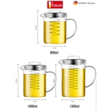 Ca Lọc Dầu Ăn Thuỷ Tinh Borosilicate, Bình Lọc Dầu Ăn Nắp Inox 304 Cao Cấp Dung Tích Lớn (800ML, 1000ML, 1300ML) PHALEDO – ảnh 15