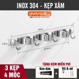 Thanh kẹp cây lau nhà & móc treo dán tường tích hợp 2in1 đa năng, kẹp chổi inox 304 ERMO (LZ0711) – ảnh 16