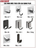 Móc treo tường chịu lực inox 304, móc dán tường siêu dính để treo đồ dùng đa năng (quần áo, tranh...) không cần khoan LZ – ảnh 4