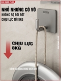 Móc treo tường chịu lực inox 304, móc dán tường siêu dính để treo đồ dùng đa năng (quần áo, tranh...) không cần khoan LZ – ảnh 6