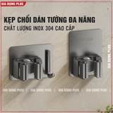 Kẹp giữ chổi, cây lau nhà dán tường 2in1 kèm móc treo bằng inox 304 chống gỉ, siêu chắc và chịu lực – ảnh 3