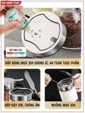 Lọ đựng gia vị thuỷ tinh boroslicate nắp bật bằng Inox 304 cao cấp (+tặng kèm thìa inox 304) PHALEDO – ảnh 5