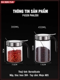 Lọ đựng gia vị thuỷ tinh boroslicate nắp bật bằng Inox 304 cao cấp (+tặng kèm thìa inox 304) PHALEDO – ảnh 7