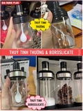 Lọ đựng gia vị thuỷ tinh boroslicate nắp bật bằng Inox 304 cao cấp (+tặng kèm thìa inox 304) PHALEDO – ảnh 8