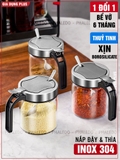 Lọ đựng gia vị thuỷ tinh boroslicate nắp bật bằng Inox 304 cao cấp (+tặng kèm thìa inox 304) PHALEDO – ảnh 2