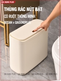 Thùng rác 12 lít nắp bật đa năng, có ruột & tay xách tiện lợi, thùng rác thông minh hiện đại Beisan – ảnh 2