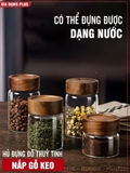 Bình Thuỷ Tinh Có Nắp Vặn Gỗ Keo Cao Cấp, Đựng Thực Phẩm Đa Năng, Thuỷ Tinh Chịu Nhiệt Borosilicate – ảnh 2