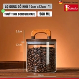 Lọ Thuỷ Tinh Nắp Kín Có Tay Cầm, Lọ Thuỷ Tinh Nắp Gỗ Borosilicate Chịu Nhiệt, Không Chứa Chì Cao Cấp PHALEDO (P-0361) – ảnh 14