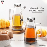 Bình dầu ăn, nước mắm 750ml- thuỷ tinh borosilicate, có tay cầm, đế cao su cao cấp chống vỡ - VIMORA – ảnh 2