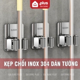 Video Móc treo cây lau nhà, kẹp chổi dán tường inox 304 đa năng, chống gỉ - miễn phí keo dán chịu lực 20kg