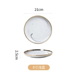 🔴OUTLET | Chén chấm, chán ăn cơm, tô bát & đĩa sứ màu trắng vân đá viền vàng sang trọng phong cách Bắc Âu – ảnh 11