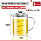 Ca Lọc Dầu Ăn Thuỷ Tinh Borosilicate, Bình Lọc Dầu Ăn Nắp Inox 304 Cao Cấp Dung Tích Lớn (800ML, 1000ML, 1300ML) PHALEDO – ảnh 10