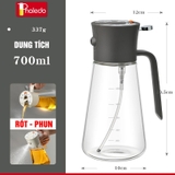 Lọ đựng dầu ăn, nước mắm thuỷ tinh borosilicate cao cấp, vòi tự rót tự động, thông minh PHALEDO – ảnh 19