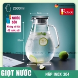 Bình Nước Thuỷ Tinh Chịu Nhiệt 2Lít Dung Tích Lớn, Borosilicate An Toàn Không Chì Cao Cấp PHALEDO – ảnh 10