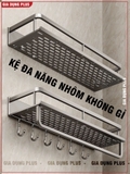 Kệ để đồ nhà tắm ERMO dán tường bằng keo hoặc ốc vít, chất liệu nhôm cao cấp, chống gỉ (ER-0744) – ảnh 2