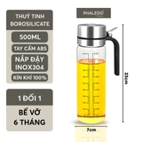 Bình Đựng Dầu, Nước Mắm, Nước Tương Thủy Tinh Borosilicate Nắp Tự Động Đóng Mở Phaledo (PL-0326) – ảnh 23